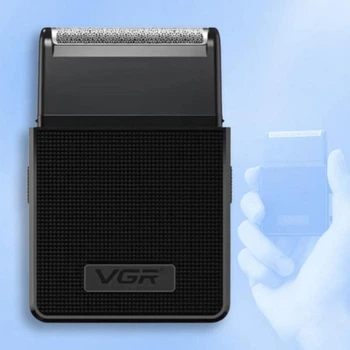 Портативная сеточная электробритва VGR V-376 с выдвижным триммером для поездок, черная