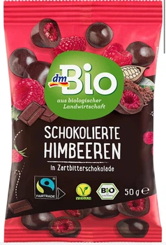 Сублімована малина в темному шоколаді dmBio Schokolierte Himbeeren 50 г