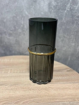 Ваза декоративная Yiwu Gensent стеклянная 25 см Серый HP-1704