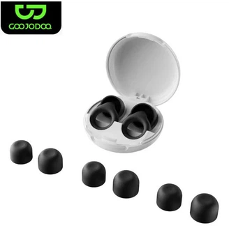 Многоразовые силиконовые беруши GOOJODOQ комплект 4 размера с чехлом Black