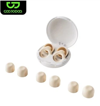 Многоразовые силиконовые беруши GOOJODOQ комплект 4 размера с чехлом Beige