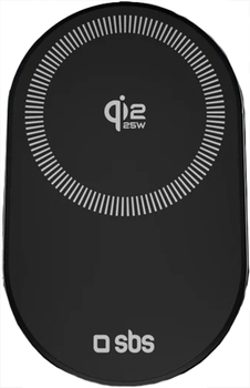 Автотримач для телефону SBS 25W Qi2.2 Magnetic Charging Black (TESUPPVENTWIRQI225W)