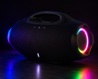 Колонка B62LED Boomsbox 4 Mini Bluetooth з RGB LED підсвічуванням, портативна бездротова акустика з FM/USB/TF