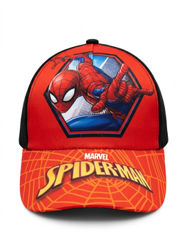 Детская кепка Человек-Паук (Spider-Man) красная с черным– бейсболка для мальчика Marvel 48-50 см на липучке