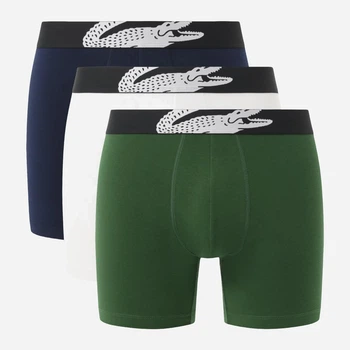 Набір трусів боксерів чоловічих бавовняних Lacoste 36509227 XL 3 шт Синій/Білий/Зелений (1159863625)
