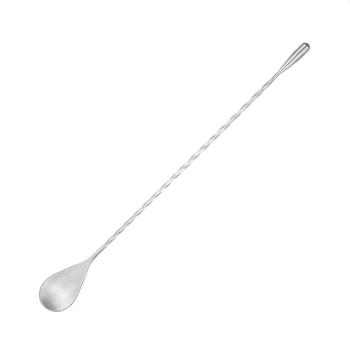 Барная ложка коктейльная Total Barware с каплей 30 см серебристая (16637-BS-30cm-t-s)