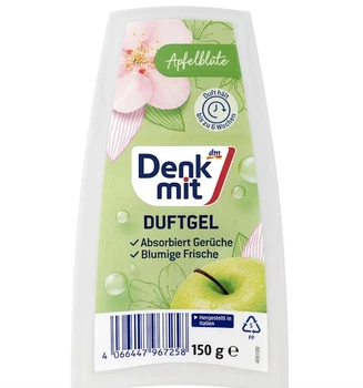 Гелевый освежитель воздуха с ароматом яблочного цвета Denkmit Lufterfrischer Duft-Gel Apfelblüte 150 г