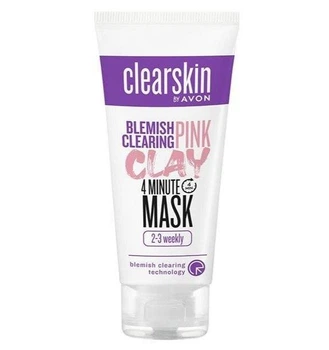 Маска для обличчя Avon Clearskin Pink Clay Mask з рожевою глиною, проти чорних крапок, 75 мл