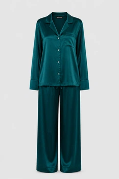 Жіноча шовкова піжама BOBRAND “Green Night” - M