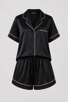 Атласний короткий піжамний комплект BOBRAND - 3XL
