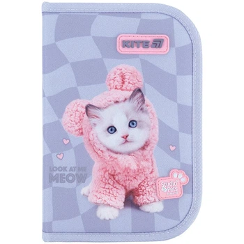 Пенал без наполнения Kite Studio Pets SP26-622, 1 отделение, 2 отворота для девочки
