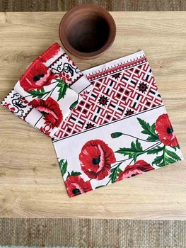 Серветки бавовняні "Маки" 35х35 см (комплект 4 шт.)