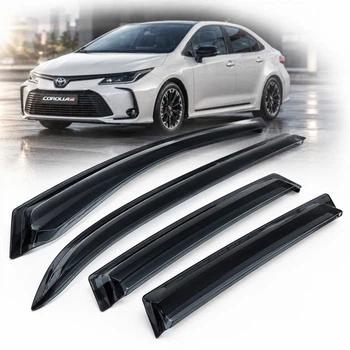 Дефлектори вікон ветровики для Toyota Corolla 2019- 4 шт (Auto Clover) AC E221