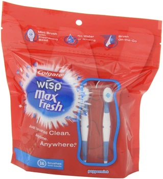 Міні-щітка Colgate Wisp з освіжаючими кульками, м'ята, 16 шт.