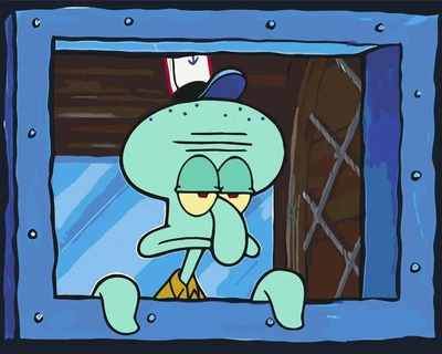Картина по номерам Губка Боб Сквидвард Тентаклс spongebob Squidward Tentacles 40х50 см PN SB ST