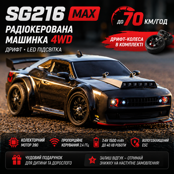 Машинка на радиоуправлении ZLL SG216 MAX 1:16 4WD до 70 км/ч 2 АКБ дрифт автомобиль на пульте радиоуправляемая машинка RC авто