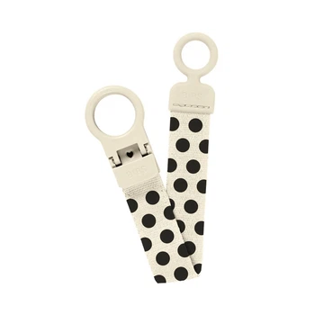 Держатель для пустушки BIBS Clip Loop Polka Ivory / Black