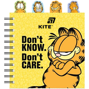 Блокнот з роздільниками на спіралі Kite Garfield 80 листів клітка GF26-278