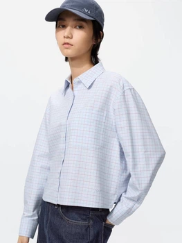 Рубашка женская Uniqlo 491596349 M Голубая (1159863610)