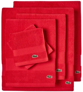 Набор 6 хлопковых полотенец Lacoste для ванной 137х76 + 76х41 + 33х33 см Heritage Anti-Microbial Supima Cotton Красный (1159863707)