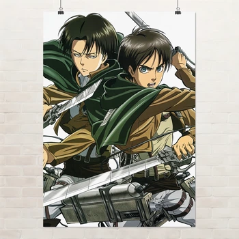 Постер Атака на титанів, Леві та Ерен, Attack on Titans, аніме, A3 42×30 см (id0255)