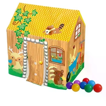 Детский игровой домик Bestway 52007-1 желтый из винила палатка с навесом 102х76х114 см с шариками 10 шт (9-163-52007-1 BW)