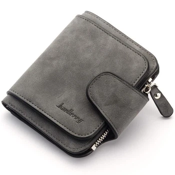 Кошелёк Baellerry Forever Mini женский из замшевого материала с отделениями для карт и купюр Темно-серый