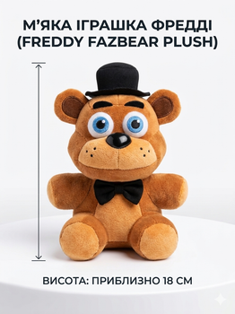 М'яка іграшка Фредді Фазбер (Freddy Fazbear) 18 см, плюшевий герой FNAF