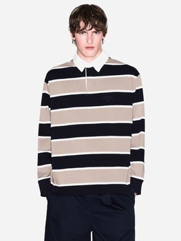 Поло длинное мужское Armani Exchange 662262463 M Синее с бежевым (1159863935)