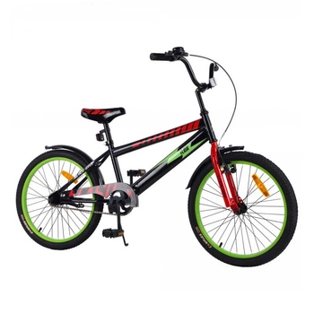 Велосипед детский 20" Baby Tilly Flash на рост 110-130 см черно-зеленый с красным (T-22048)