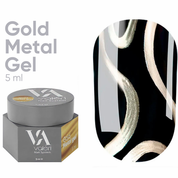Гель-краска с металлическим эффектом золота VALERI Metal Gel Gold 5 мл