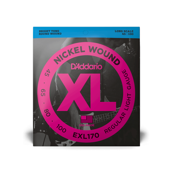 Струны для бас-гитары DʼADDARIO EXL170 XL Nickel Wound Bass Regular Light (45-100)