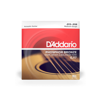 Струни для акустичної гітари DʼADDARIO EJ17 Phosphor Bronze Medium (13-56)