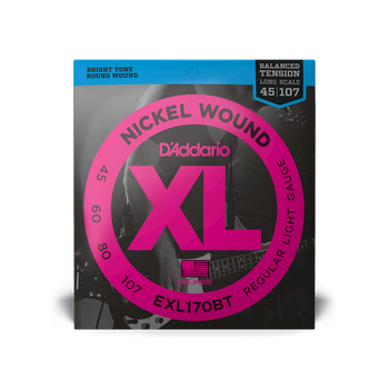 Струни для бас-гітари DʼADDARIO EXL170BT XL Nickel Wound Balanced Tension Regular Light (45-107)