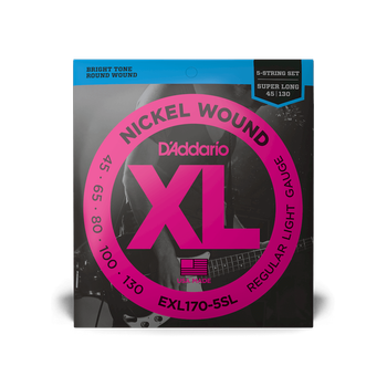 Струны для бас-гитары DʼADDARIO EXL170-5SL XL Nickel Wound Bass Regular Light 5-String (45-130)