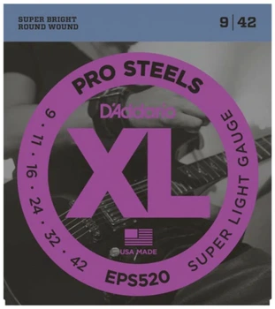 Струны для электрогитары DʼADDARIO EPS520 XL ProSteels Super Light (09-42)
