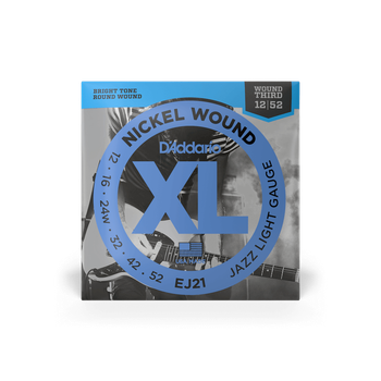 Струны для электрогитары DʼADDARIO EJ21 XL Nickel Wound Jazz Light (12-52)