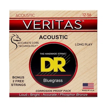 Струны для акустической гитары DR Strings Veritas Coated Core Acoustic Guitar Strings - Bluegrass (12-56)