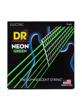 Струны для электрогитары DR Strings Neon Geen Electric - Light Heavy (9-46)
