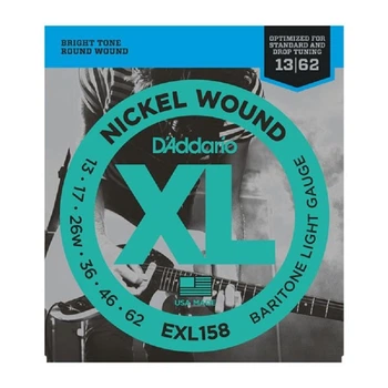 Струни для електрогітари DʼADDARIO EXL158 XL Nickel Wound Baritone Light (13-62)