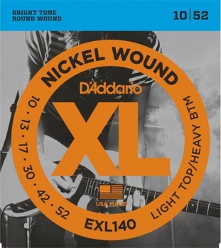 Струны для электрогитары DʼADDARIO EXL140 XL Nickel Wound Light Top/Heavy Bottom (10-52)