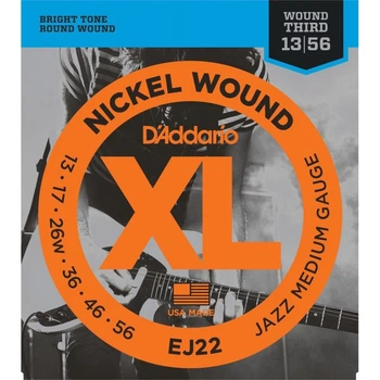 Струны для электрогитары DʼADDARIO EJ22 XL Nickel Wound Jazz Medium (13-56)