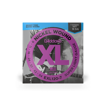 Струны для электрогитары DʼADDARIO EXL120-7 XL Nickel Wound Super Light 7-String (09-54)