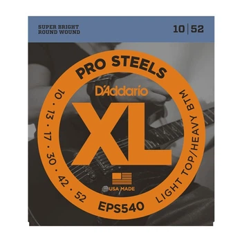 Струны для электрогитары DʼADDARIO EPS540 XL ProSteels Light Top/Heavy Bottom (10-52)