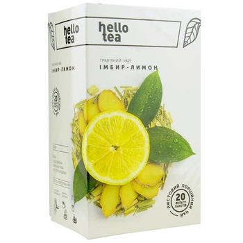 Чай трав'яний Hello Tea Імбир-лимон 20 пакетиків (4820230480016)