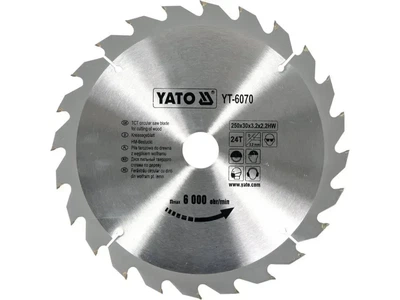 Диск пильный твердосплавный YATO по дереву 250 x 30 x 3.2 x 2.2 мм 24 зуба YT-6070