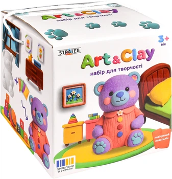 Набір для творчості Strateg Art & Clay Ведмедик (31187)(4823136501724)