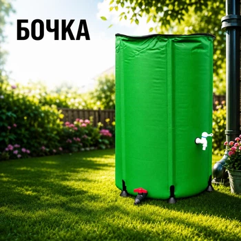 Бочка для сбора дождевой воды 390 л Bass Polska складная с краном и фильтром