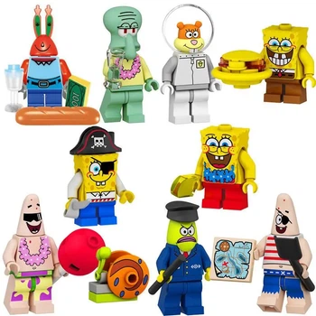 Набор коллекционных минифигурок SpongeBob SquarePants (9 шт.): Губка Боб, Патрик, Сквидвард, Мистер Крабс и другие.