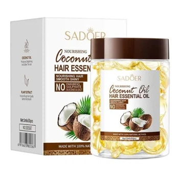 Капсулы для восстановления поврежденных волос с кокосовым маслом SADOER Coconut Oil Hair Essential Oil, 30 шт*1мл (6976623805367)